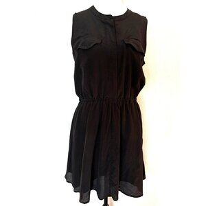 Madewell Black Sleeveless Elastic Waist Mini Dress